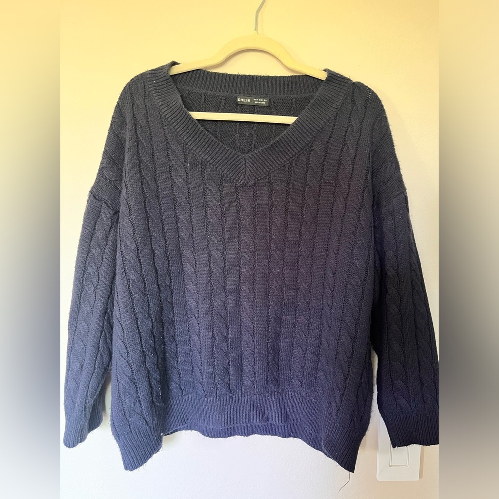 Cable-knit pullover sweater